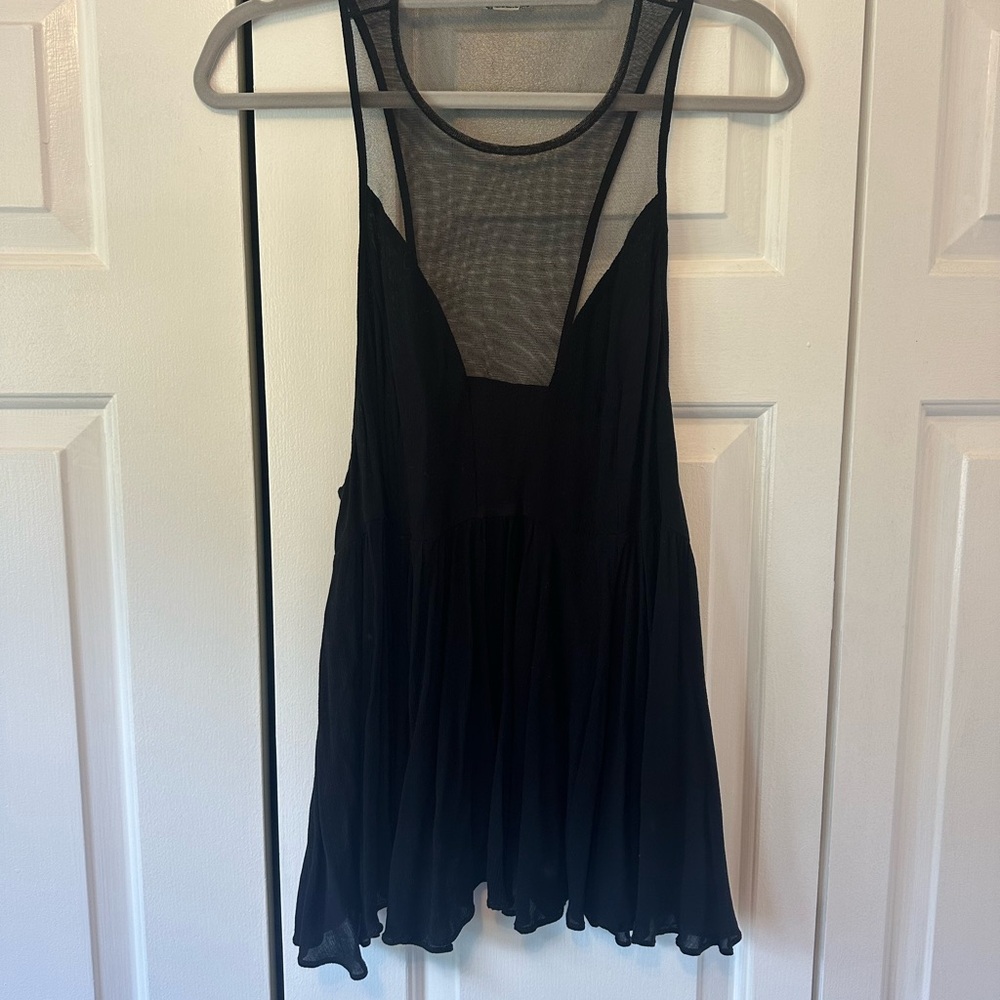 Free People Black Sheer Tank Top